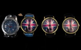 Four Gents Fashion Wristwatches - Leathe
