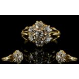 Antique 18ct Gold And Diamond Cluster Ri