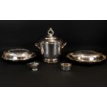 A Collection Of Plated Items Five pieces in total to include two ovoid serving tureens with