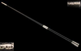 Victorian Period Nice Quality Silver Banded Ebony Conductors Baton.