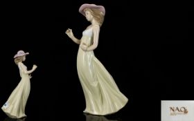 Nao by Lladro Porcelain Figurine ' Gentle Breeze ' Model No 1158. Height 10.5 Inches - 26.5 cm.