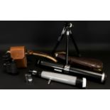 A Small Mixed Lot Comprising 8 x 30 Monocular in brown leather case,