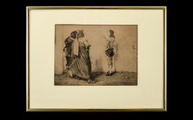 Framed Engraving Depicting the painting Ho! Ho! Ho! By John Pettie R.