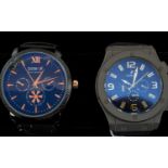 Two Gents Fashion Wrist Watches - Both With Stainless Steel Backs, A/F.