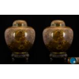 Chinese Mid 20th Century Pair of Fine Quality Cloisonne Lidded Bowls / Vases,