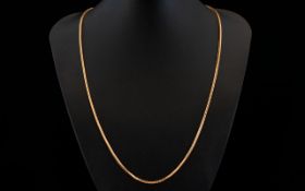 Superior Quality 9ct Gold Serpentine Design Long Chain / Necklace. Marked 9.375.