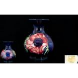 Moorcroft Globular Shaped Tube lined Vase ' Anemone ' Design. c.1955.