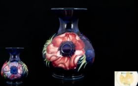 Moorcroft Globular Shaped Tube lined Vase ' Anemone ' Design. c.1955.