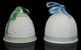 Pair of Lladro Bells, Winter & 1988.