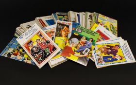 Collection of Vintage Comic Postcards. Includes Various Postcards of Cricket Humour, Some Signed