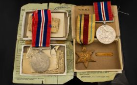 WWII Interest Two Boxed Medal Groups To include one R.A.