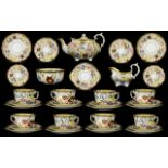 Hammersley Superb Quality Hand Painted Fine Bone China ( 60 ) Piece Tea-Dinner Service for Eight (