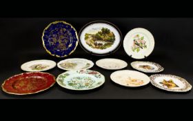 Collection of Wall Plates. 11 plates in total, to include: Adams Calyx Ware plate in Ming Jade, with