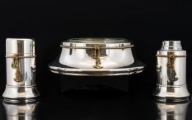 Gucci Vintage Table Lighter Ashtray And Cigarette Box A collection of three matching humidor