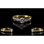 18ct Gold and Platinum Single Stone Diamond Ring,