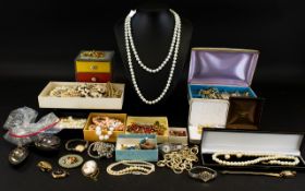 A Mixed Collection Of Costume Jewellery Comprising a Victorian mourning locket,