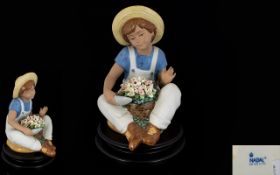 Nadal Lladro Style Large and Impressive Hand Painted Porcelain Figure. Model No 4422. Girl with