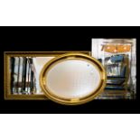 Three Bevelled Glass Mirrors Each in very good condition, to include oval reproduction Empire