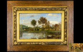 Attributed To Charles - François Daubigny (French 1817 - 1878) Oil On Board Untitled River Scene.