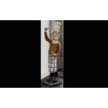 Shop Display Interest - Chef Statue - Life size Fibre Glass Caricature Chef, His Right Arm Raised