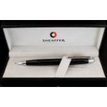 Sheaffer Chrome Plate Trim Ball Point Pencil complete with black case. As new condition.
