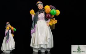 Royal Doulton - Early Hand Painted Figure ' Biddy Penny Farthing ' HN1843. Designer L. Harradine.