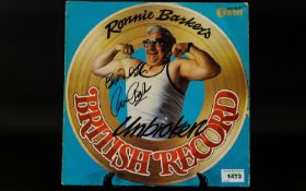 Ronnie Barker Autograph On His L.P Record The Famous 'Two Ronnies' Star.