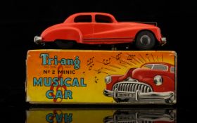 Tri-ang No 2 Minic Clock Work Key-wind Scale Model Musical Car, In Mint Condition.