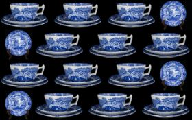 Spode - England Italian Design 1816 Set of 12 Trios - Tea Cup / Saucer / Side Plate ( 36 ) Pieces.