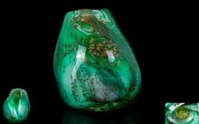John Ditchfield Signed and Dated Iridescent Fine Art Glass Vase, early period date 1979, green