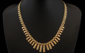 Ladies 9ct Gold Fashion Necklace In The Classical Style. Marked for 9ct - 9.375.