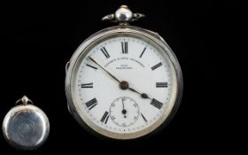 Fattorini and Sons Victorian Period - Non Magnetic Solid Silver Open Faced Keyless Pocket Watch,