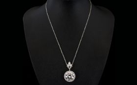 Stunning Diamonique 22ct Pendant with a Sterling Silver Chain.