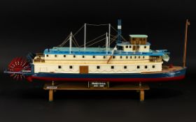 A Scratch Built Model Of The Mount Royal Sternwheeler 1902 Built by Ernie Martin in 2002,