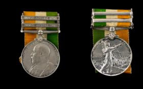 Kings South Africa Medal With 2 Clasps 1901 & 1902 Awarded To 5554 Pte J Ling Welsh Regt