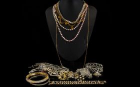 A Large Collection Of Vintage Rhinestone Jewellery 22 items in total all rhinestone set,