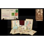 Small Red Simplex Junior Stamp Album with assorted leaves and pockets.