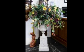 Lovely Jardiniere and Plinth with Beautiful floral display.