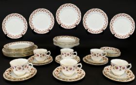 Ashley Bone China "Dee" Part Service comprising 6 cups, 7 saucers, 10 side plates, 6 bowls,