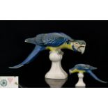 Royal Dux Bohemia Large and Impressive Porcelain Figure of a Parrot ' Macaw ',