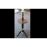Tripod Table With Integral Lamp Mahogany turned support with round table top and light fitting,