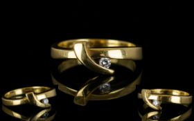 Contemporary Designed 18ct Gold Diamond Set Dress Ring,