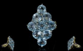 Sky Blue Topaz Statement Ring, 13cts of round cut sky blue topaz,