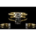 Ladies Superb Quality 18ct Gold Single Stone Diamond Dress Ring,