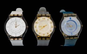 Swatch - Swiss Designed Watches ( 3 ) Three In Total.