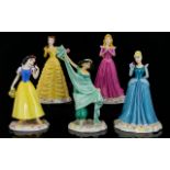Royal Doulton Collection of Hand Painted Disney Princesses Figurines ( 5 ) Figures In Total.