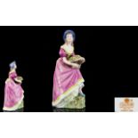 Coalport - Early Hand Painted Porcelain Figurine ' Jennifer Jane ' Artist Signed R.