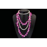 Two Contemporary Pearl Necklaces Each in very good,