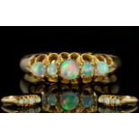 Edwardian Period Attractive Gallery Set 5 Stone Opal Set Dress Ring,
