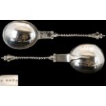 Victorian Period Superb Quality Silver Cherub Topped Barley Twist Stem Ceremonial / Anointing Spoon.
